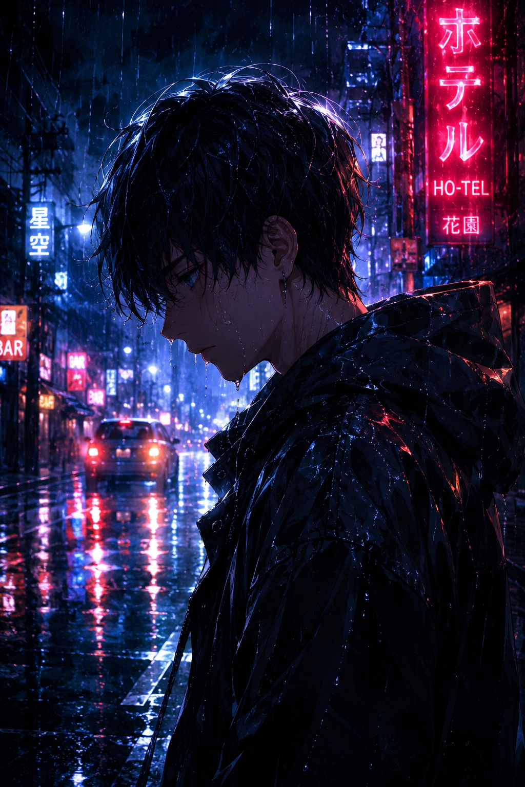 Anime Rain Scene