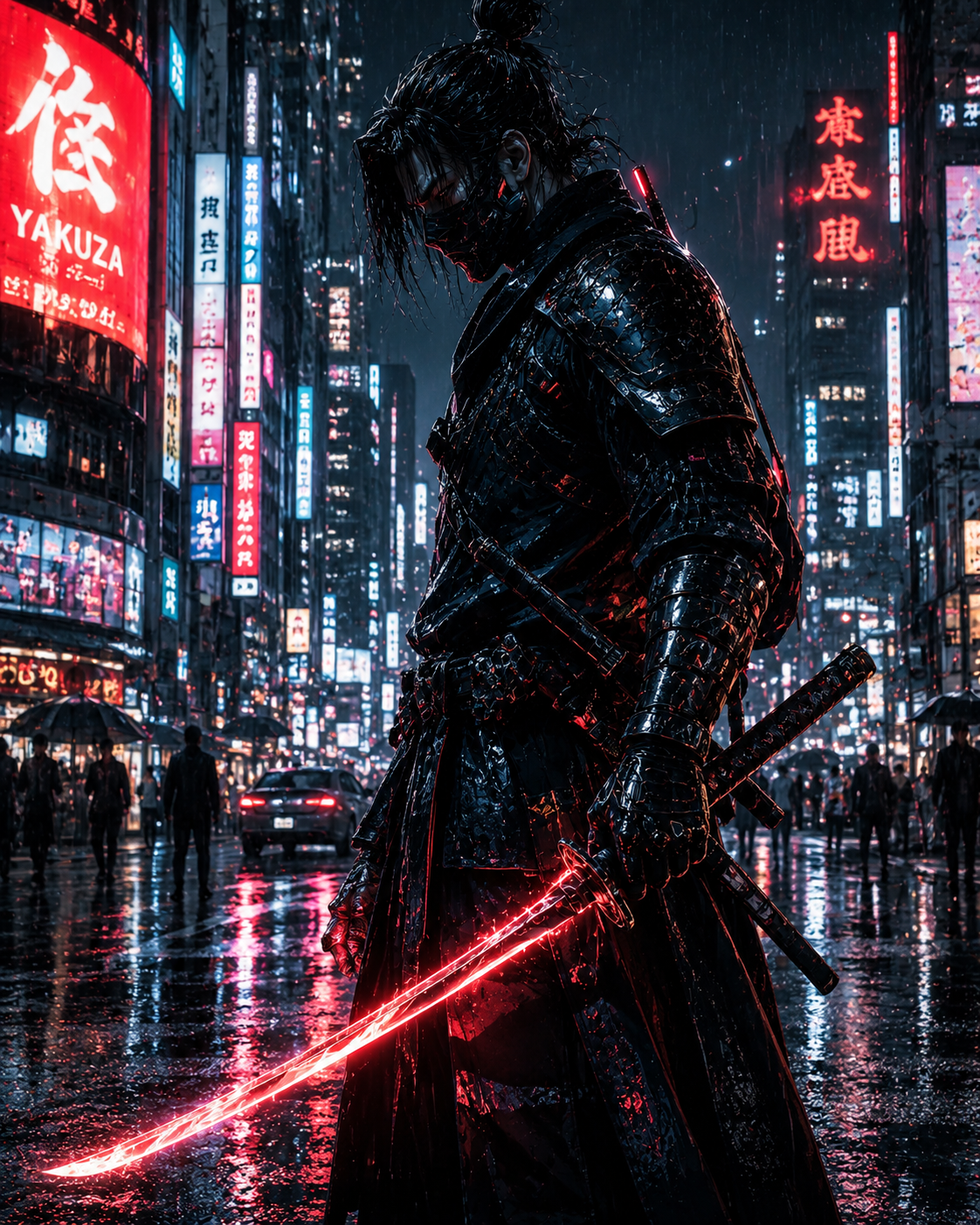 Neon Samurai Warrior