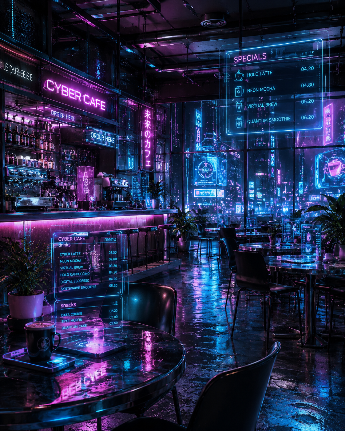 Futuristic Cyber Cafe